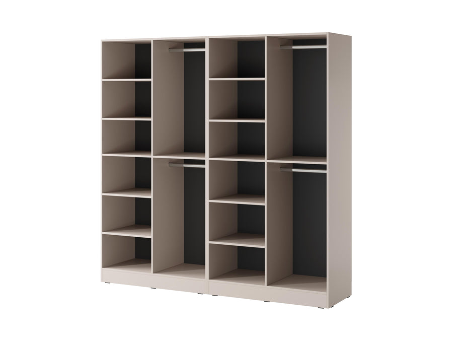 Kleiderschrank Set – 2 Teile – Nordic – Moderner Drehtürenschrank mit flexiblem Stauraum und höhenverstellbaren Einlegeböden