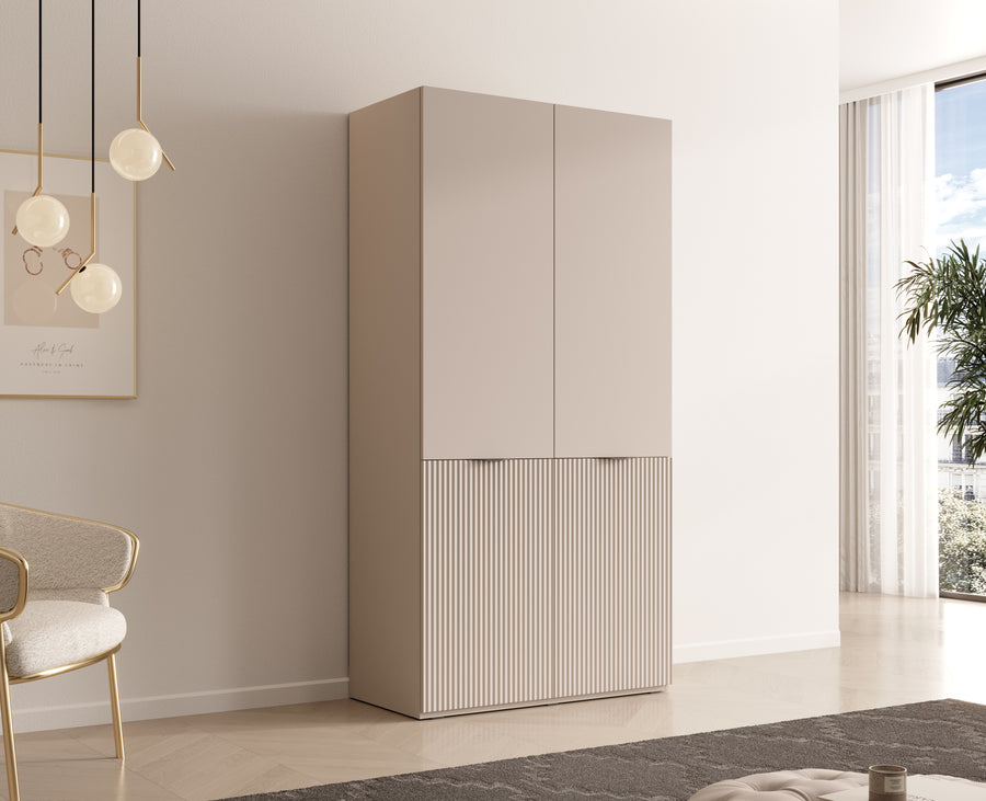 Kleiderschrank – Nordic – Moderner Drehtürenschrank mit großzügigem Stauraum