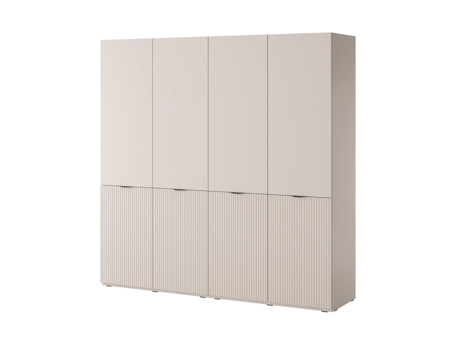 Kleiderschrank Set – 2 Teile – Nordic – Moderner Drehtürenschrank mit flexiblem Stauraum und höhenverstellbaren Einlegeböden
