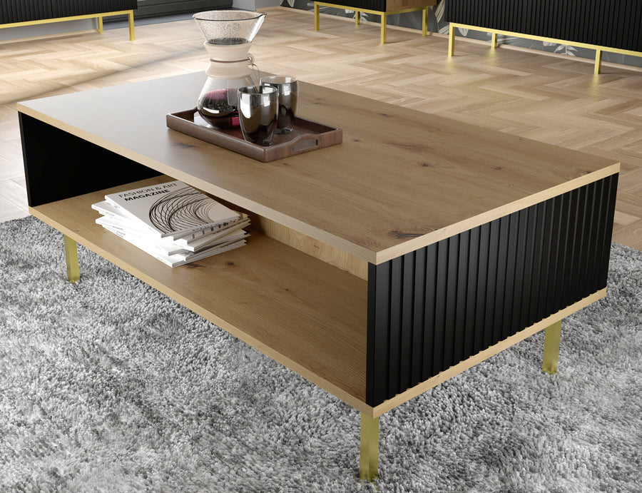 Couchtisch – RAVENNA PB – 90 cm Moderner Wohnzimmertisch mit Ablagefach