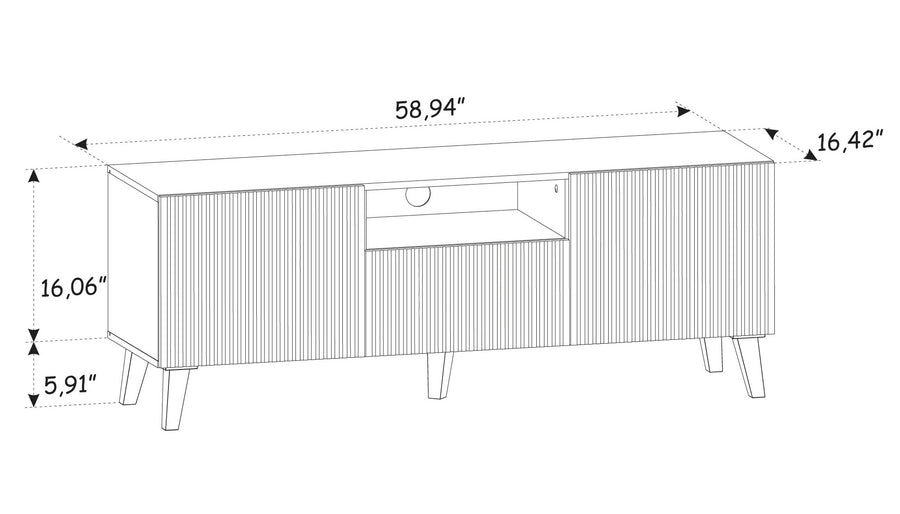 TV-Lowboard – RAVENNA P – 150 cm TV-Möbel mit Schublade und Regalfach