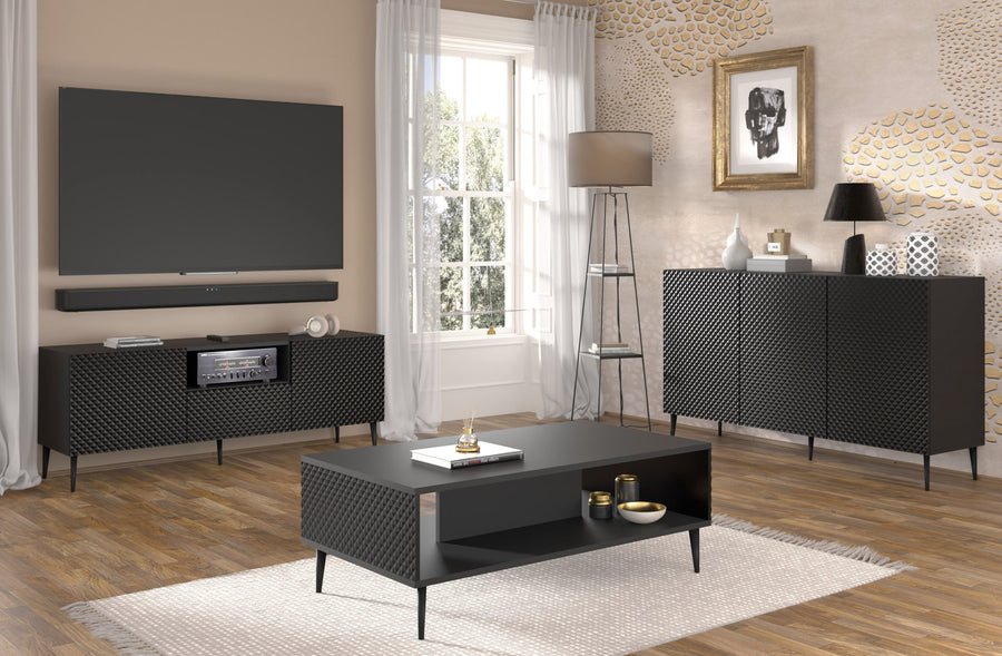 Couchtisch – RAVENNA PB – 90 cm Moderner Wohnzimmertisch mit Ablagefach