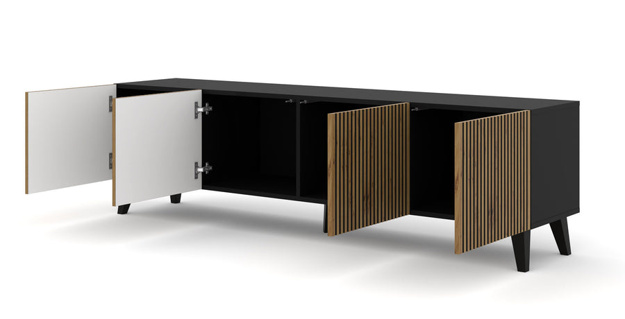 TV-Lowboard – RAVENNA F – 200 cm mit 4 Türen und Push-to-Open