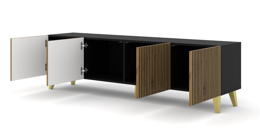 TV-Lowboard – RAVENNA F – 200 cm mit 4 Türen und Push-to-Open