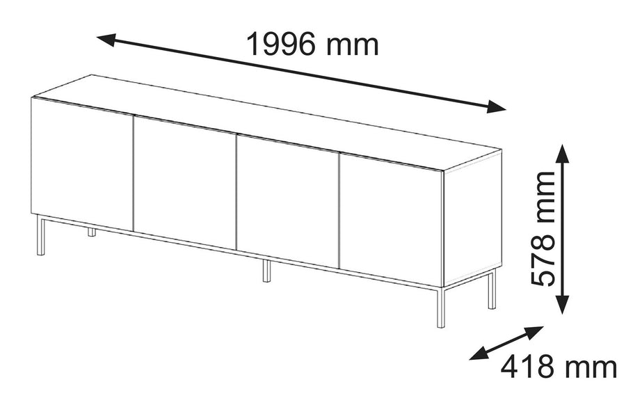 TV-Lowboard – RAVENNA B – modernes Design mit Stauraum