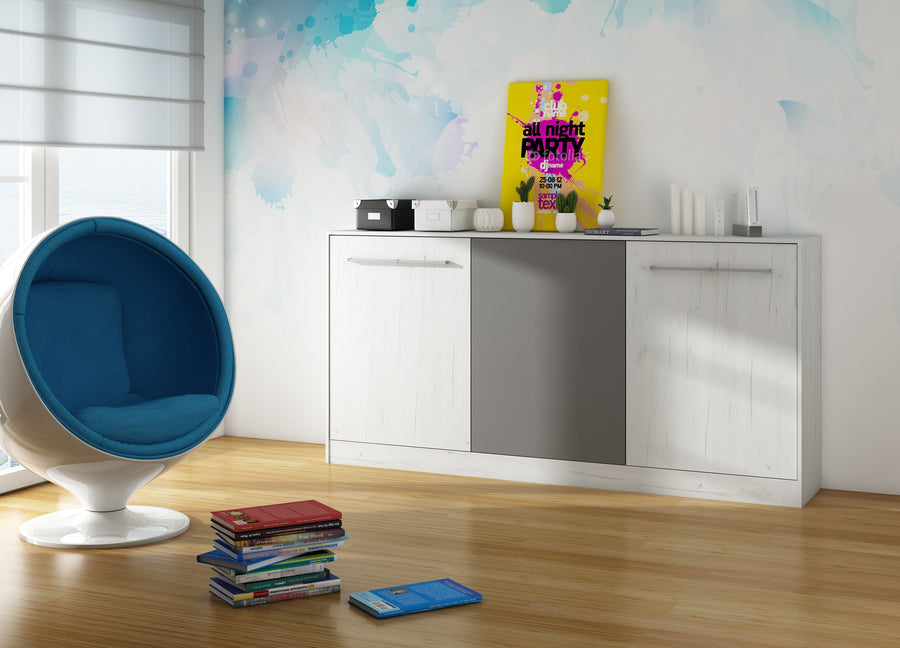 Klappbett – ROGER – Horizontales Wandbett 90×200 cm für platzsparende Raumnutzung