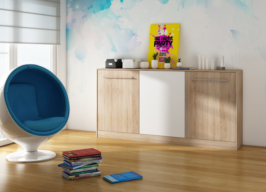 Klappbett – ROGER – Horizontales Wandbett 90×200 cm für platzsparende Raumnutzung