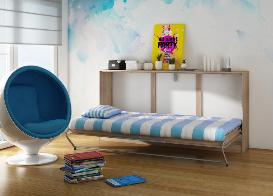 Klappbett – ROGER – Horizontales Wandbett 90×200 cm für platzsparende Raumnutzung