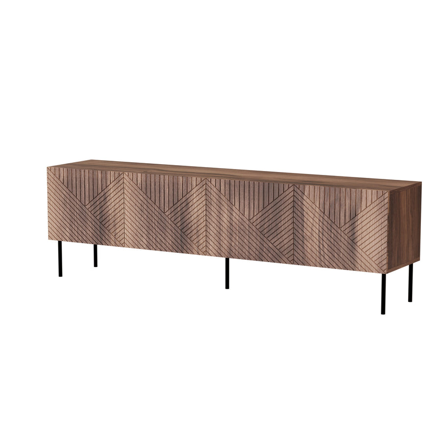 TV-Lowboard – NOCCIOLA – 190 cm, Holzoptik mit Push-to-Open