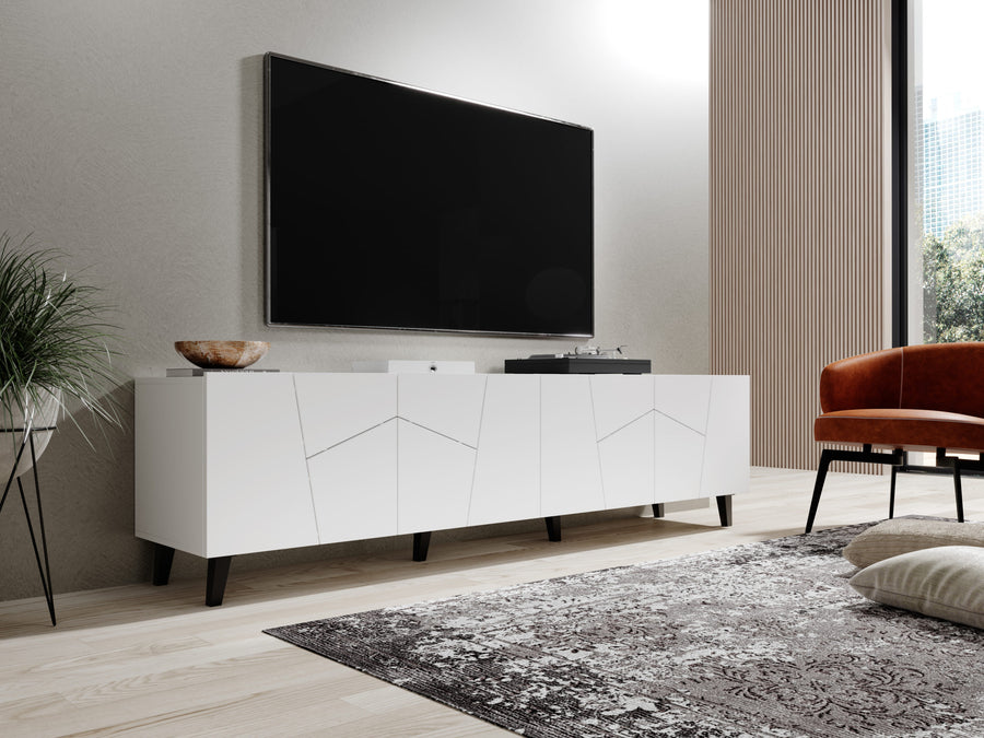 TV-Lowboard – VITRAIL – 200 cm, moderner TV-Stand mit Mosaik-Front