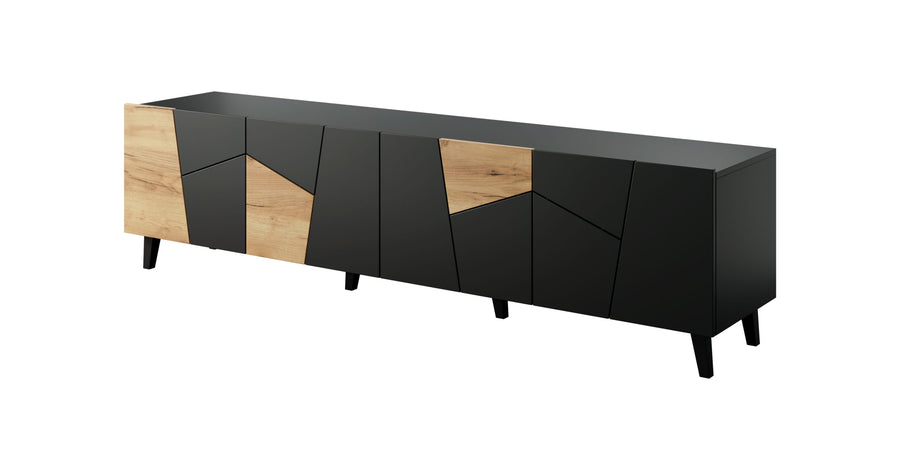 TV-Lowboard – VITRAIL – 200 cm, moderner TV-Stand mit Mosaik-Front