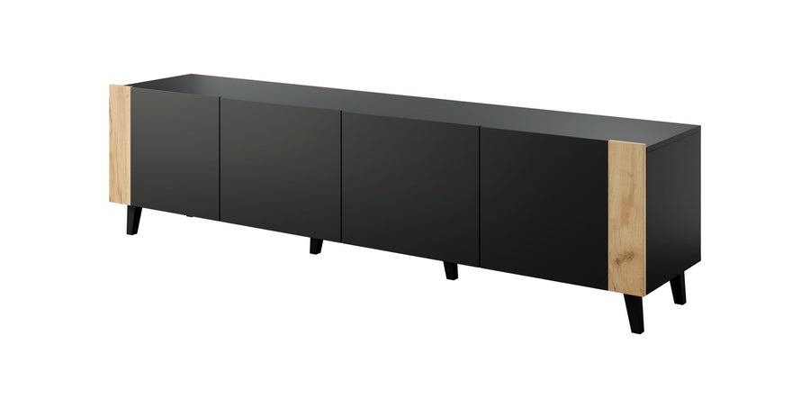 TV-Lowboard – PHARE – 200 cm, moderner Fernsehschrank mit Holzoptik