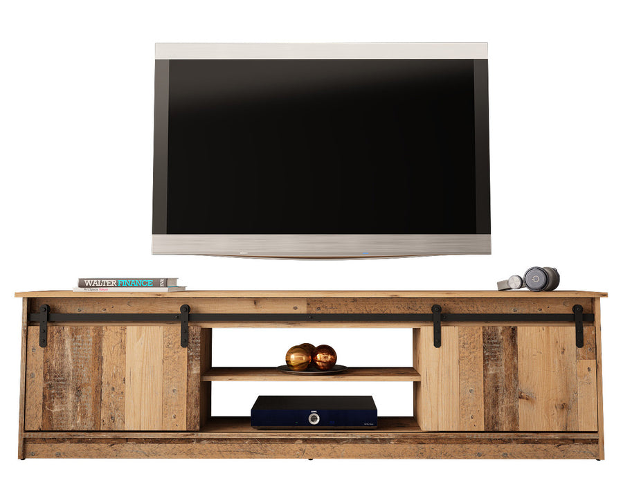 TV-Lowboard – GRANERO I – Modernes TV-Möbel mit Fräsfronten 200 cm