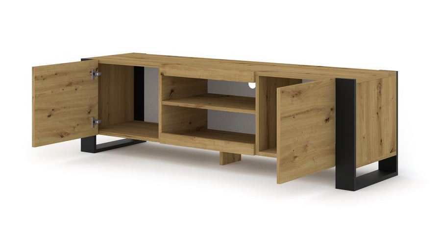 TV-Lowboard – MONDI – Artisan Eiche mit Metallbeinen