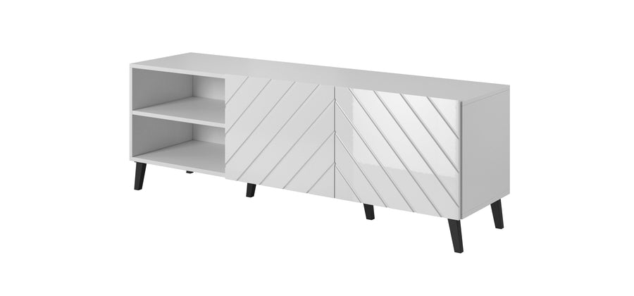 TV-Lowboard – ABETO – Hochglanz-Fronten mit Fräsung 150 cm