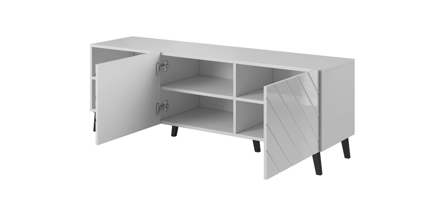 TV-Lowboard – ABETO – Hochglanz-Fronten mit Fräsung 150 cm
