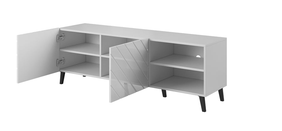 TV-Lowboard – ABETO – Hochglanz-Fronten mit Fräsung 150 cm