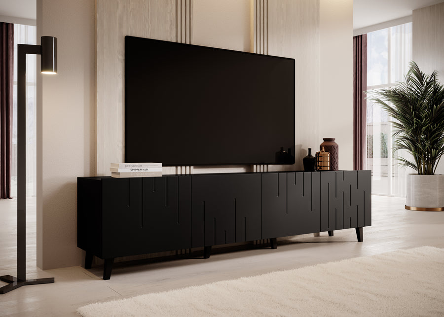 TV-Lowboard – MOBY – 200 cm, moderner Fernsehschrank mit Stauraum