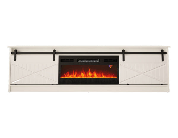 GRANERO I TV-Lowboard – 200 cm – TV-Schrank mit integriertem Kamin