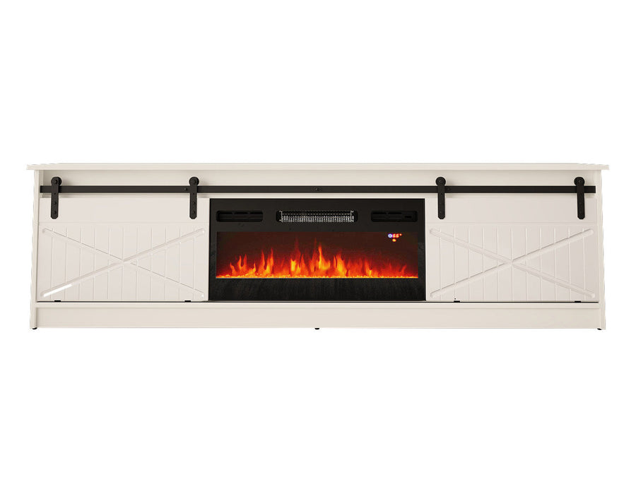 TV-Lowboard – GRANERO I – TV-Schrank mit integriertem Kamin 200 cm
