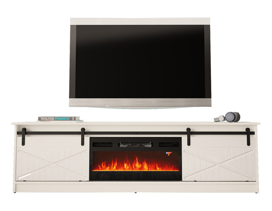 TV-Lowboard – GRANERO I – TV-Schrank mit integriertem Kamin 200 cm