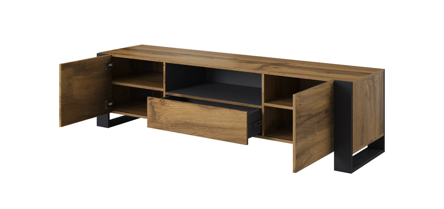 TV-Lowboard – WOOD – Modernes Lowboard mit Metallkufen 180 cm