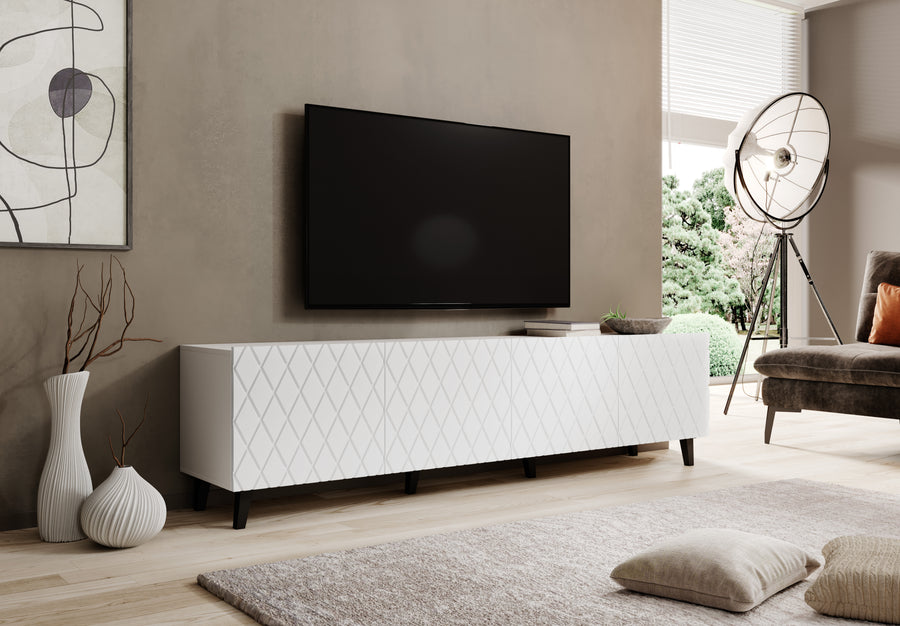 TV-Lowboard – LOCO – 200 cm, modernes Design mit 4 Türen
