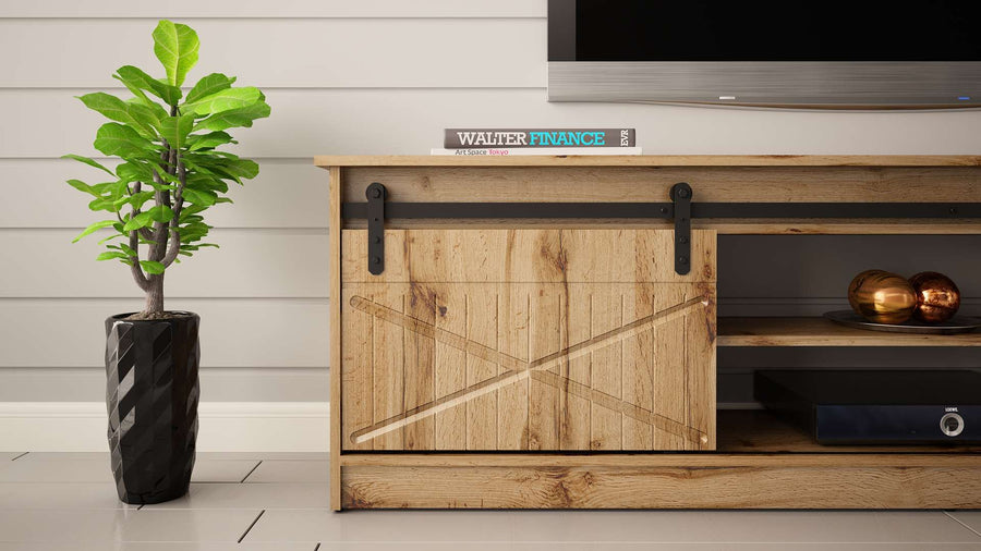 TV-Lowboard – GRANERO I – Modernes TV-Möbel mit Fräsfronten 200 cm