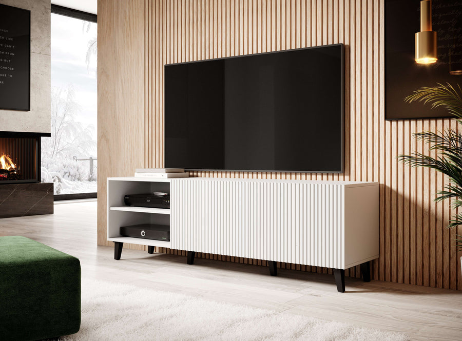 TV-Lowboard – PAFOS I – Fernsehschrank mit gefrästen Fronten