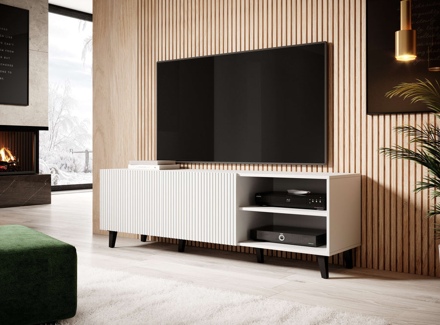 TV-Lowboard – PAFOS I – Fernsehschrank mit gefrästen Fronten