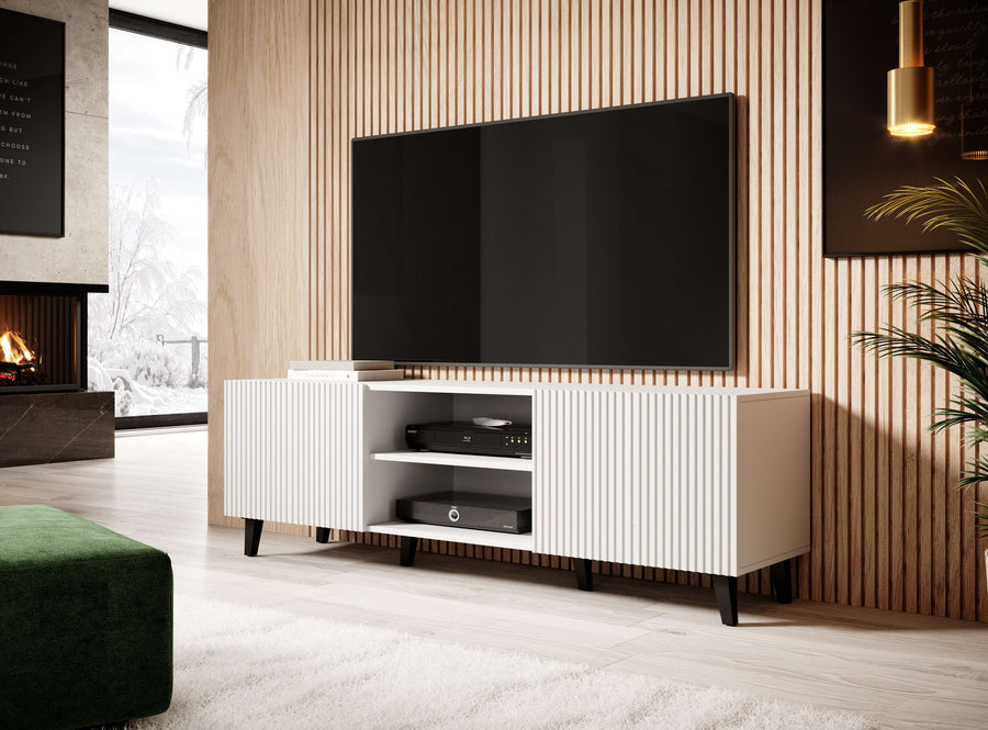 TV-Lowboard – PAFOS I – Fernsehschrank mit gefrästen Fronten
