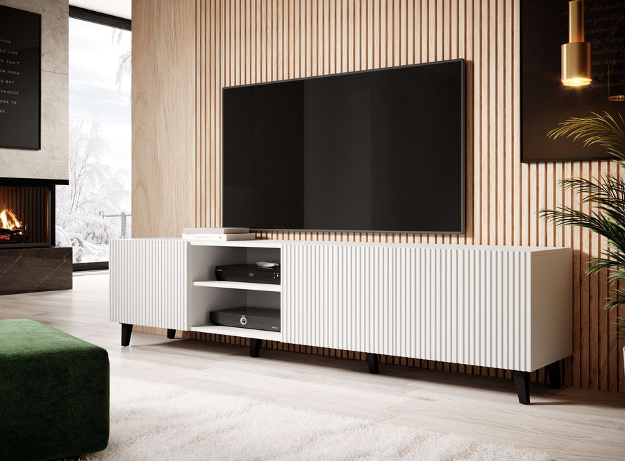 TV-Lowboard – PAFOS I – Fernsehschrank mit gefrästen Fronten