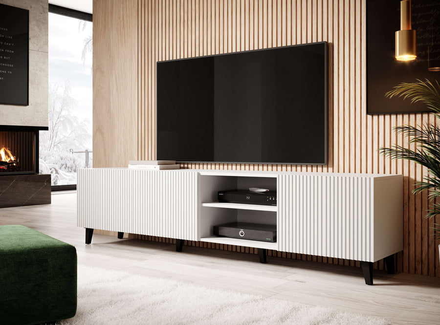 TV-Lowboard – PAFOS I – Fernsehschrank mit gefrästen Fronten