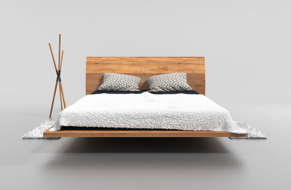 RAY I Bett Massivholzbett mit gebogenem Kopfteil