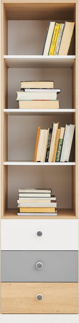 Schlafzimmer Set – PIXEL System – 6 Teile – Sonoma Eiche / Grau – Jugendzimmer mit Ecklösung Ohne Matratze