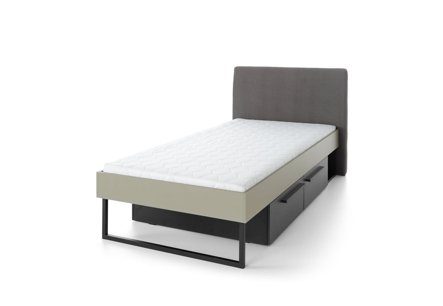 Schlafzimmer Set – 5 Teile – SERGIO System – Grau – Stilvolles Jugendzimmer Komplettset
