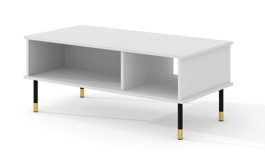 Couchtisch – SHERWOOD – 110 cm Moderner Wohnzimmertisch mit Ablagefächern