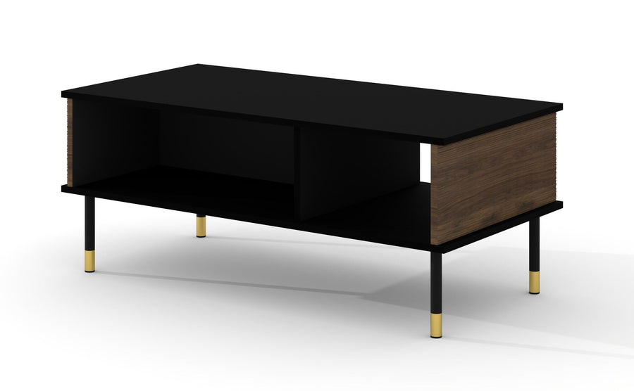 Couchtisch – SHERWOOD – 110 cm Moderner Wohnzimmertisch mit Ablagefächern