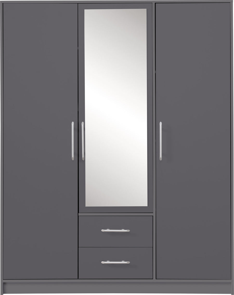 Schlafzimmer-Set – SMART – 6-teilig in Grau, ohne Matratze