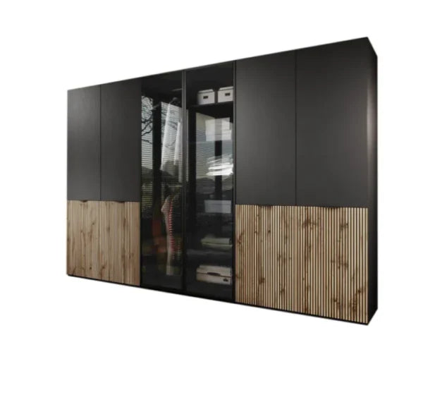Kleiderschrank – Nordic – Stilvoller Stauraum mit Glasfronten und Lamellen-Design