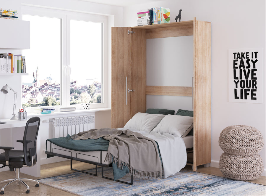 Klappbett – TEDDY – Platzsparendes vertikales Wandbett mit integriertem Rahmen