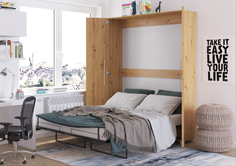 Klappbett – TEDDY – Platzsparendes vertikales Wandbett mit integriertem Rahmen