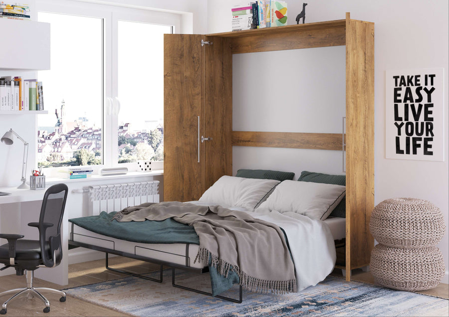Klappbett – TEDDY – Platzsparendes vertikales Wandbett mit integriertem Rahmen