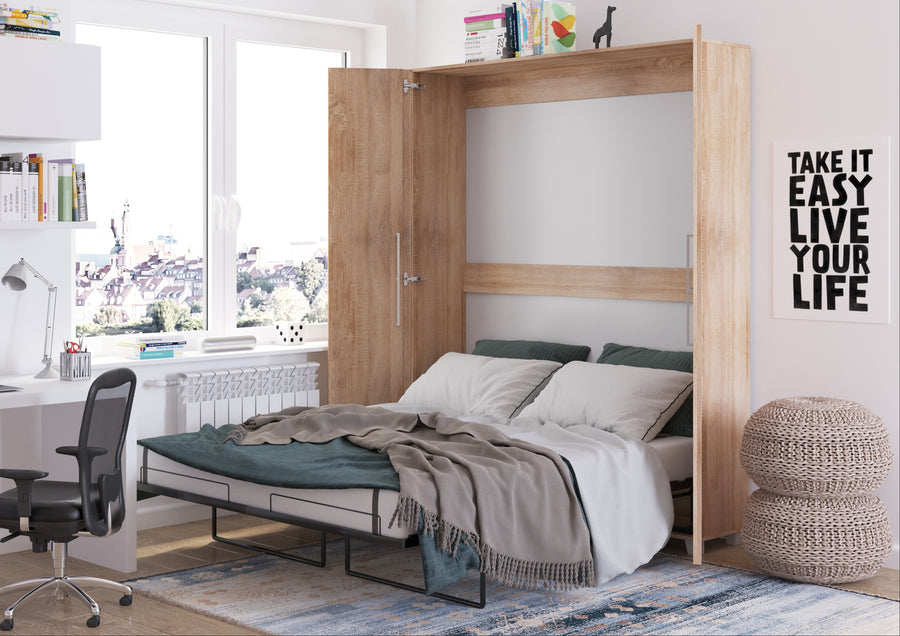 Klappbett – TEDDY – Platzsparendes vertikales Wandbett mit integriertem Rahmen