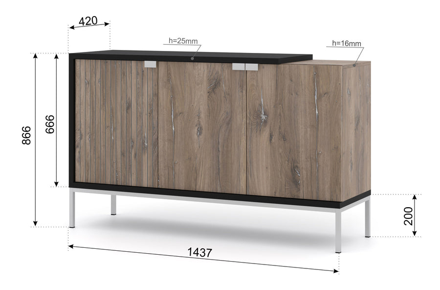 Kommode – TOLEDO – Sideboard im Industrie-Stil