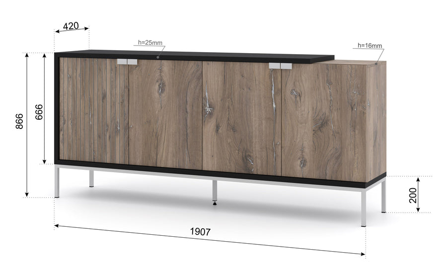 Kommode – TOLEDO – Sideboard im Industrie-Stil