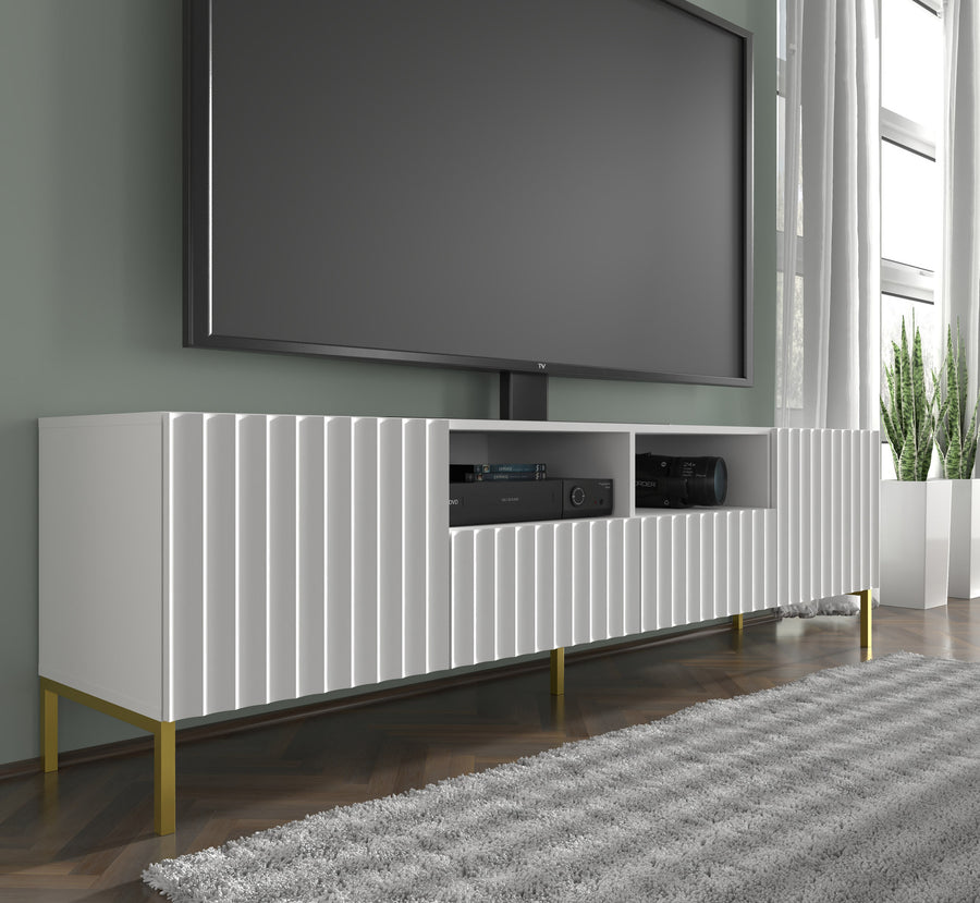 TV-Lowboard – WAVE – 200 cm Lowboard mit Fräsfronten