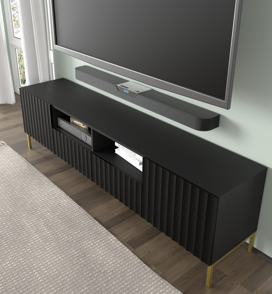 TV-Lowboard – WAVE – 200 cm Lowboard mit Fräsfronten