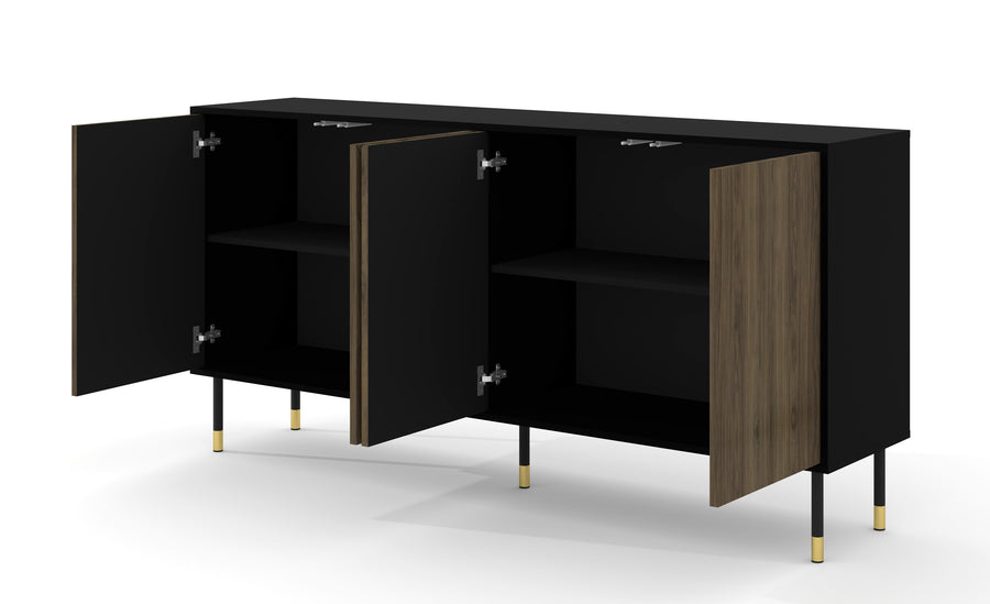 Sideboard – WOODY – 180 cm Modernes Aufbewahrungsmöbel mit Push-to-Open und Holzoptik