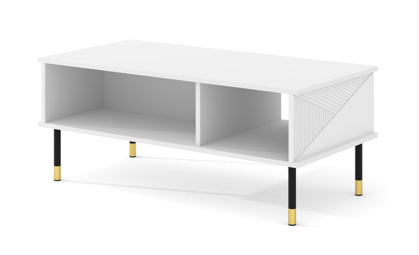 WOODY Couchtisch – 110 cm – Moderner Wohnzimmertisch mit Ablage und Holzoptik